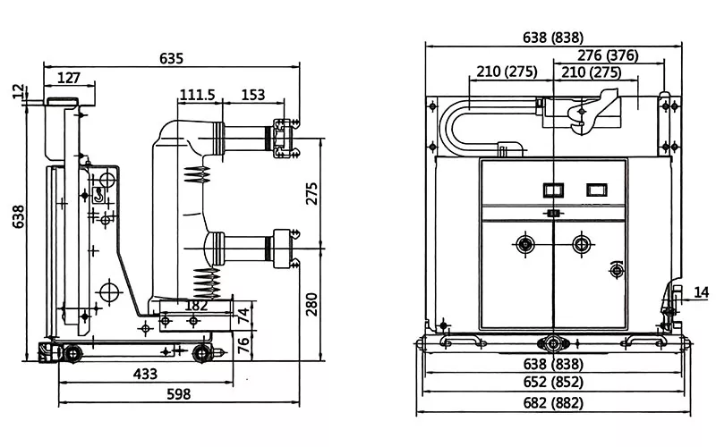 12kV Indoor Embedded Pole Vacuum Circuit Breaker Product Details