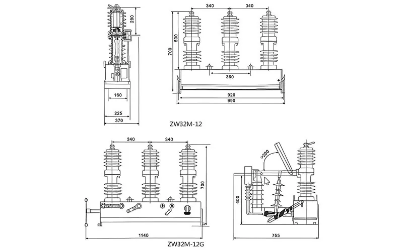 12kV Outdoor Pole-Mounted Permanent Magnet Vacuum Circuit Breaker