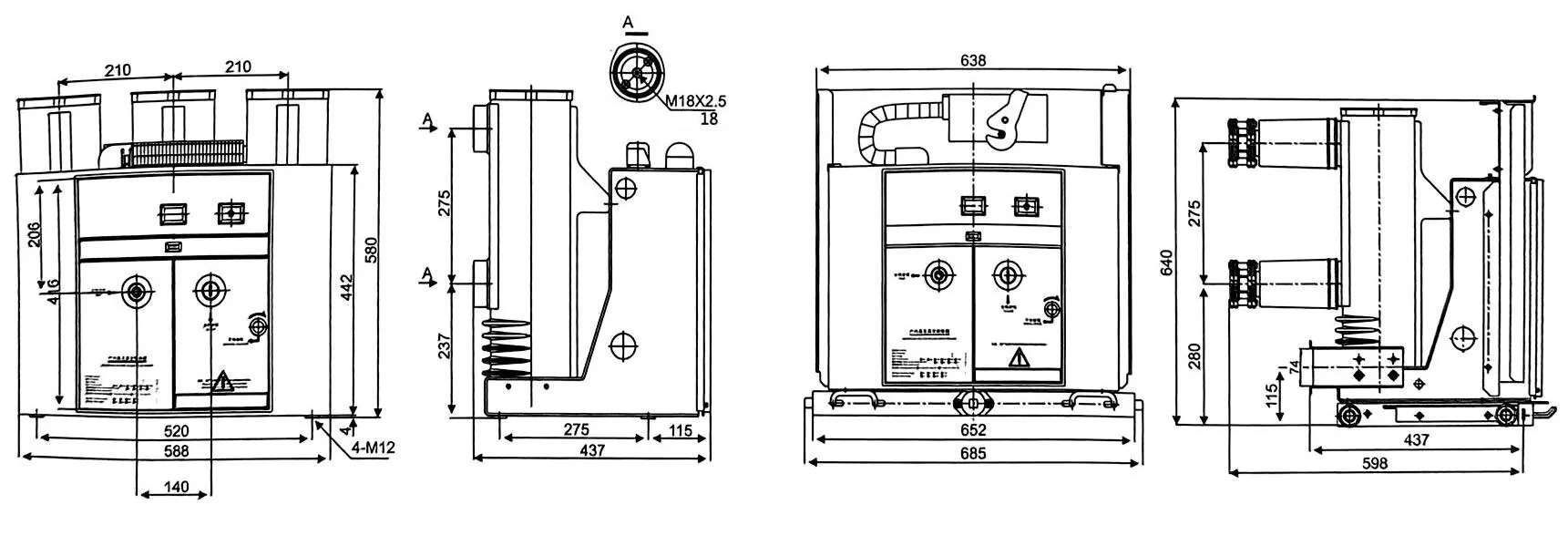 Fixed Type Outline Dimensions