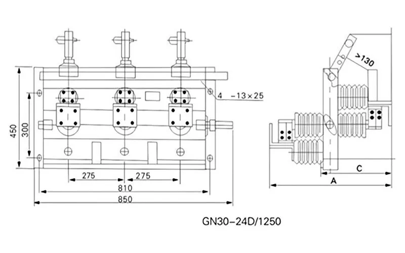 24kV Indoor Disconnector with Earthing Switch